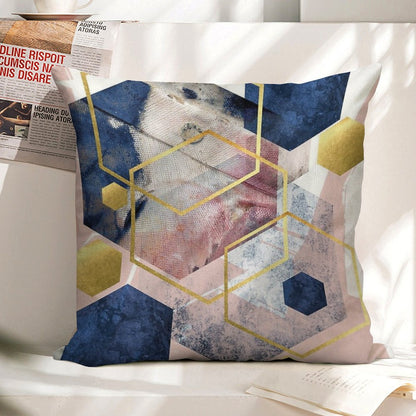 Abstract Geo Linen Throw Pillow Cover