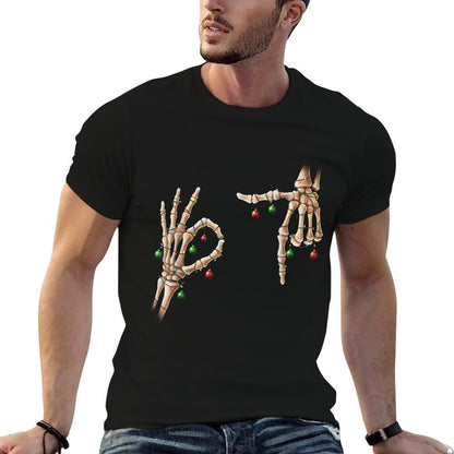 Funny 67 Meme Skeleton 67 Christmas Holiday Women Kids Xmas  Ribbed Collar T-Shirt