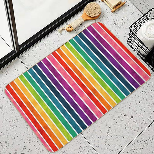 Rainbow Stripes Bath Mat