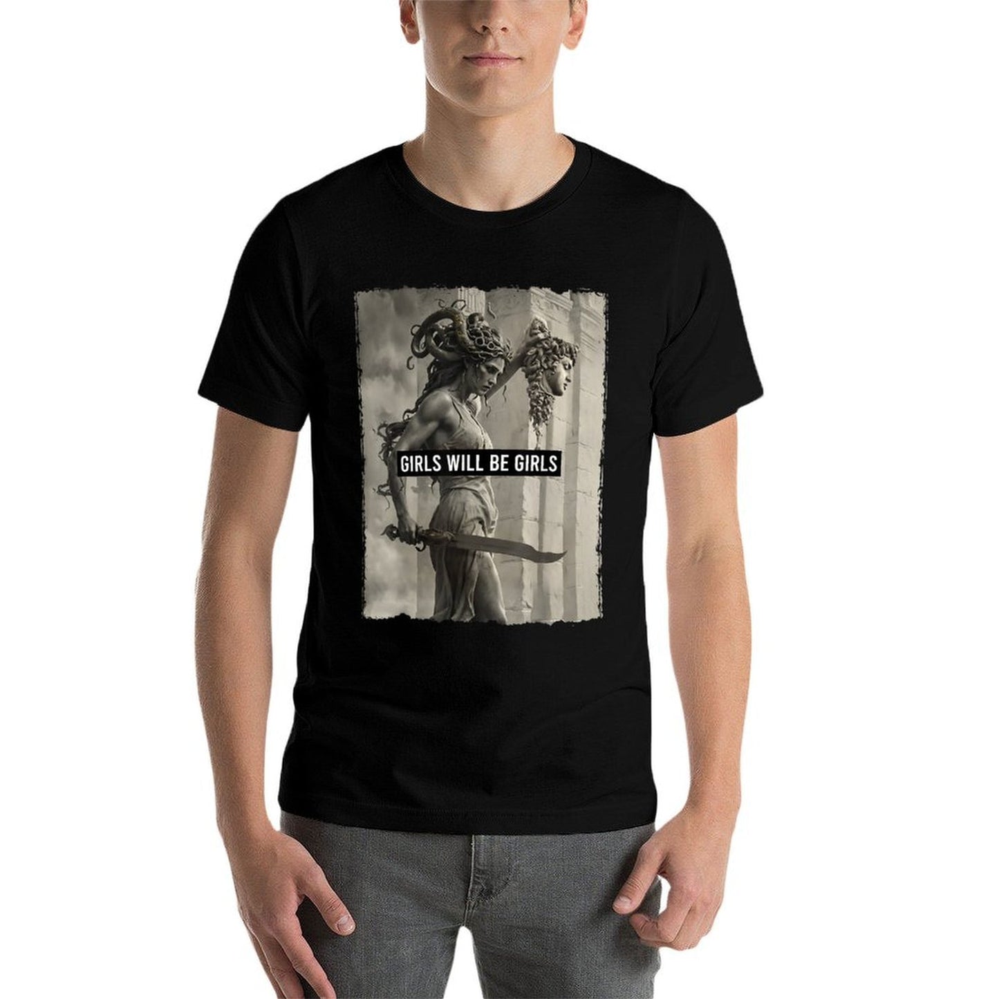 Girl Will Be Girls S Medusa Feminist Women  Stretchy T-Shirt