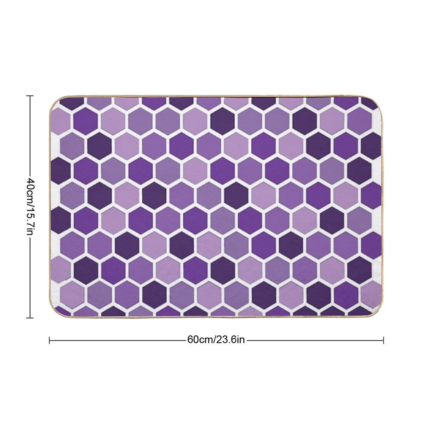 Shades Of Purple Hexagonal Pattern Bath Mat