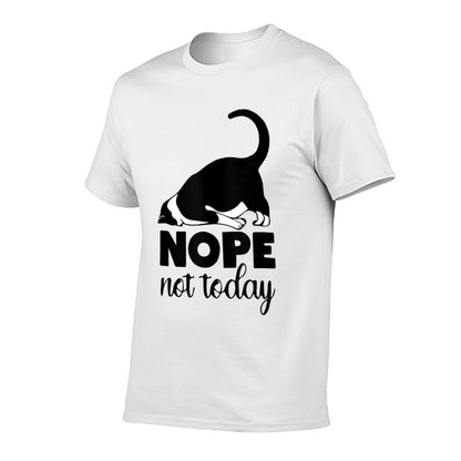 Nope Not Today Cat Funny Kitten Cat Mom Cat Dad Cat Lover  Relaxed-fit T-Shirt