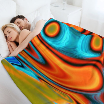 Vivid Modern Southwest Hipster Turquoise Orange Swirls Throw Blanket