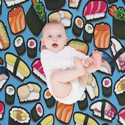 Blue Sushi Throw Blanket