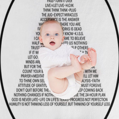 Alcoholics Anonymous Symbol in Slogans (A.A.) Throw Blanket