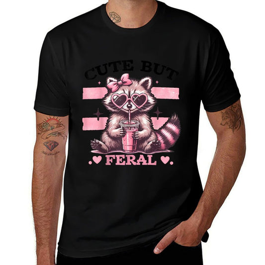 Raccoon Cute But Feral Toddler Funny Animal Gifts Vintage  Relaxed-fit T-Shirt