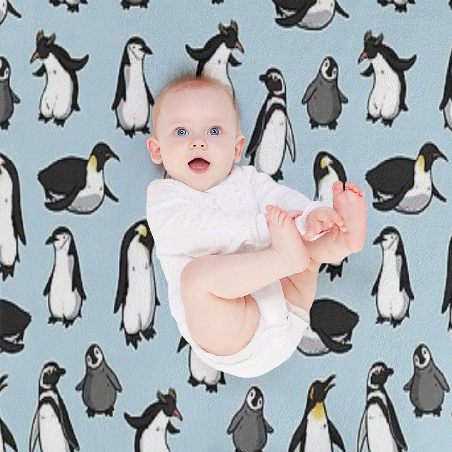 Cute Penguin Pattern Throw Blanket