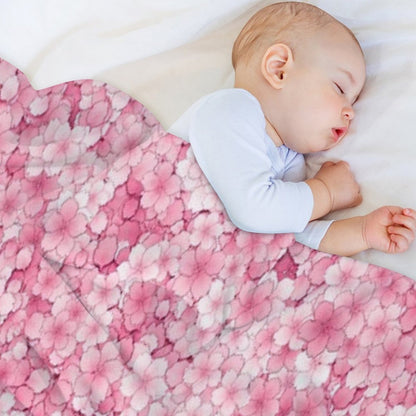 Falling Sakura Cherry Blossom Throw Blanket