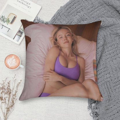Sydney Sweeney Hot Soft Warmth Comfort Throw Pillow