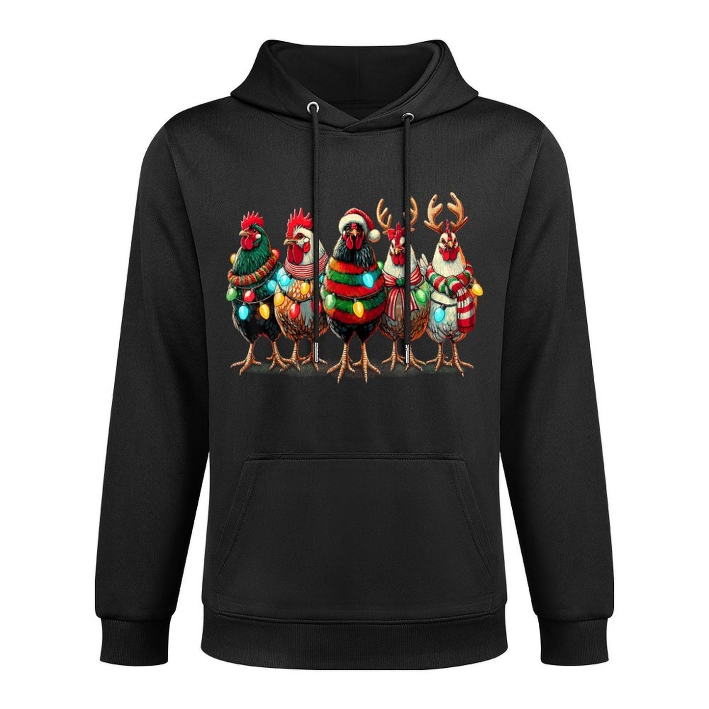 Chicken Lover Christmas Lights Farm Animal Cute Xmas Versatile Streetwear Hoodie