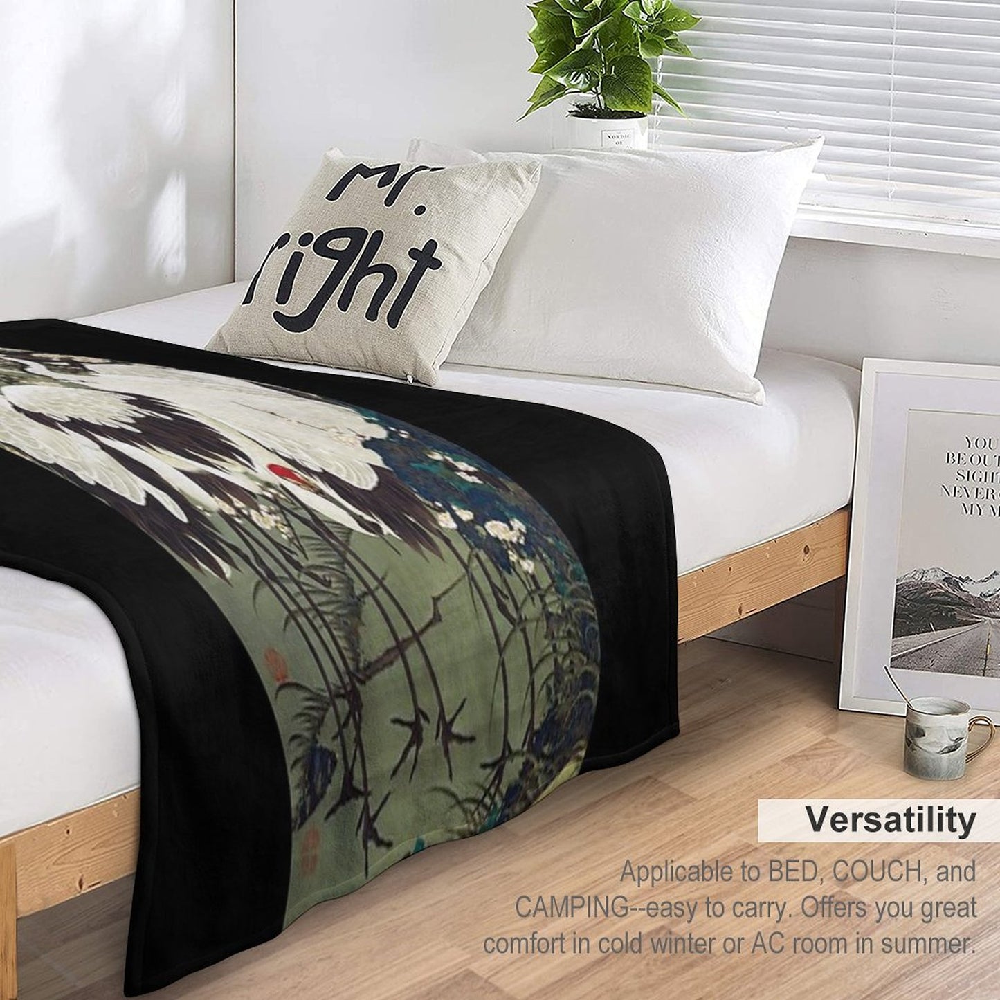 Favourite Artist - Plum Blossoms And Cranes - Ito Jakuchu Throw Blanket