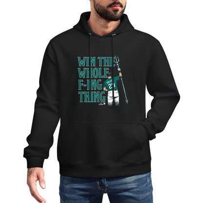 Cal Raleigh - Win The Whole F-ing Thing - Seattle Baseball Machine Washable Hoodie