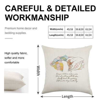 Primrose Goes to Sleep Linen Throw Pillow Cover