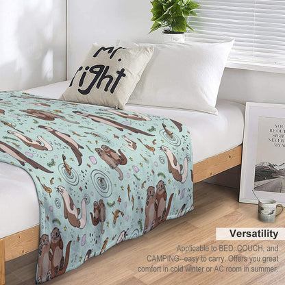 Sea Otters Throw Blanket