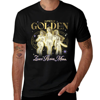 Kpop Demon Hunters Huntrix Golden Zoey Rumi Mira Retro  Relaxed-fit T-Shirt
