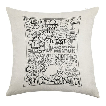The Wicked Witch of The East Bro Hand Lettered Linen Throw Pillow Cover