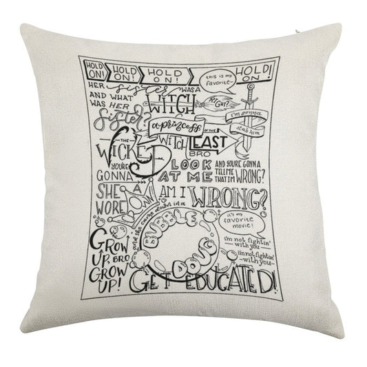 The Wicked Witch of The East Bro Hand Lettered Linen Throw Pillow Cover