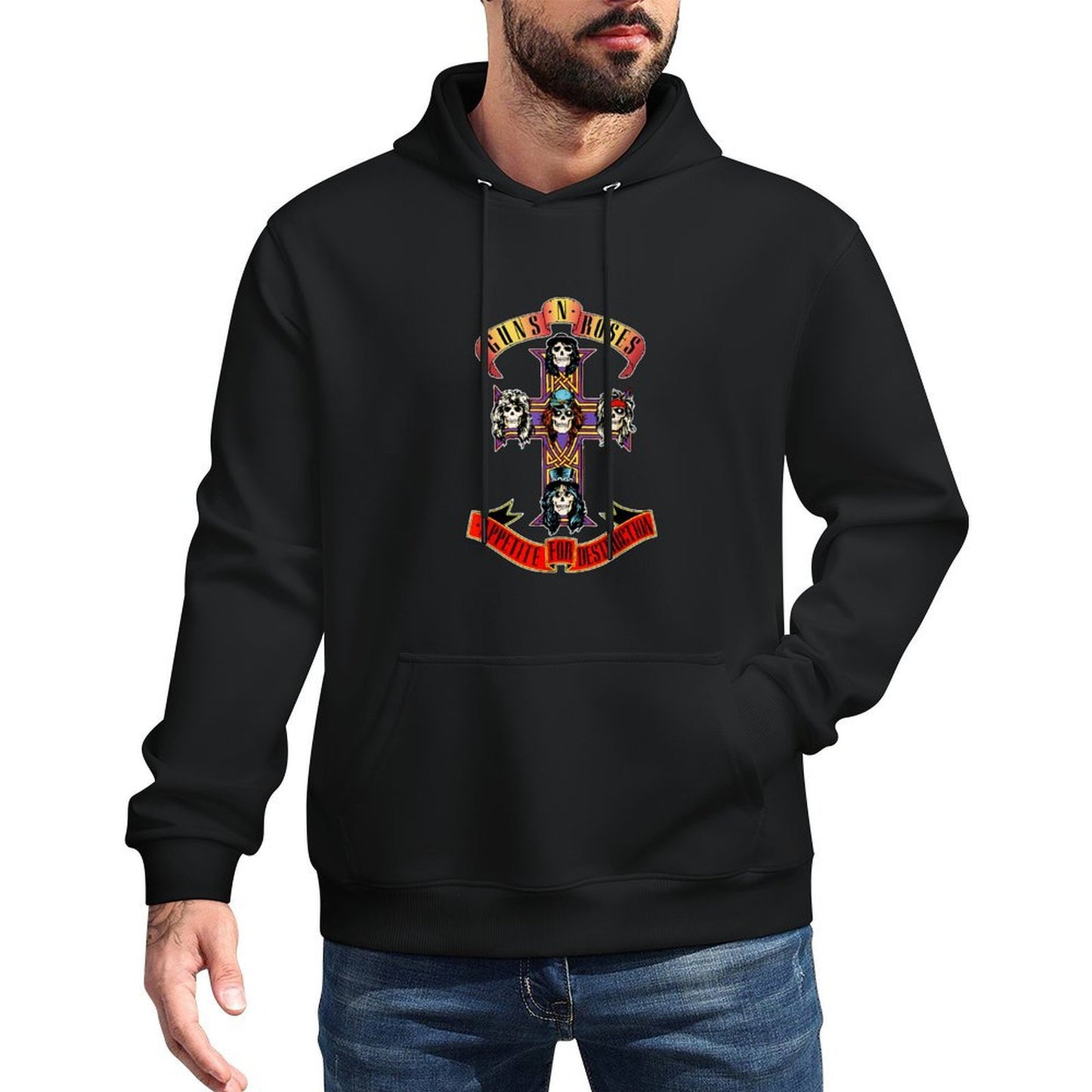 Guns N Roses Official Cross Medium-Weight Fabric Hoodie
