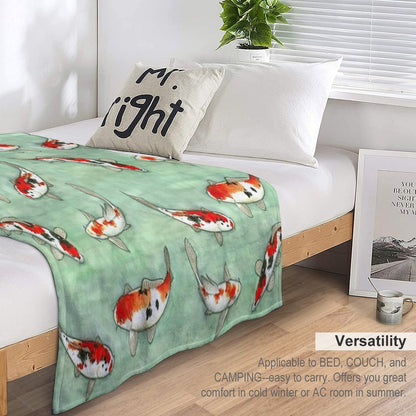 La Ronde Des Carpes Koi Throw Blanket