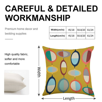 Mid-Century Modern #3 Linen Throw Pillow Cover