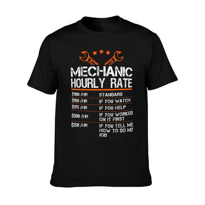 Funny Mechanic Hourly Rate Auto Car Mechanic Labor Rates T-Shirt