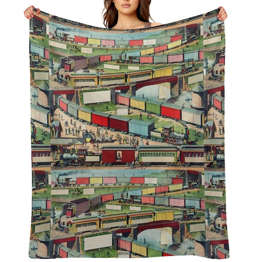 Antique Train Throw Blanket