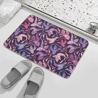 Dragon Fire Dark Pink & Purple  Anti-Trip Bath Mat