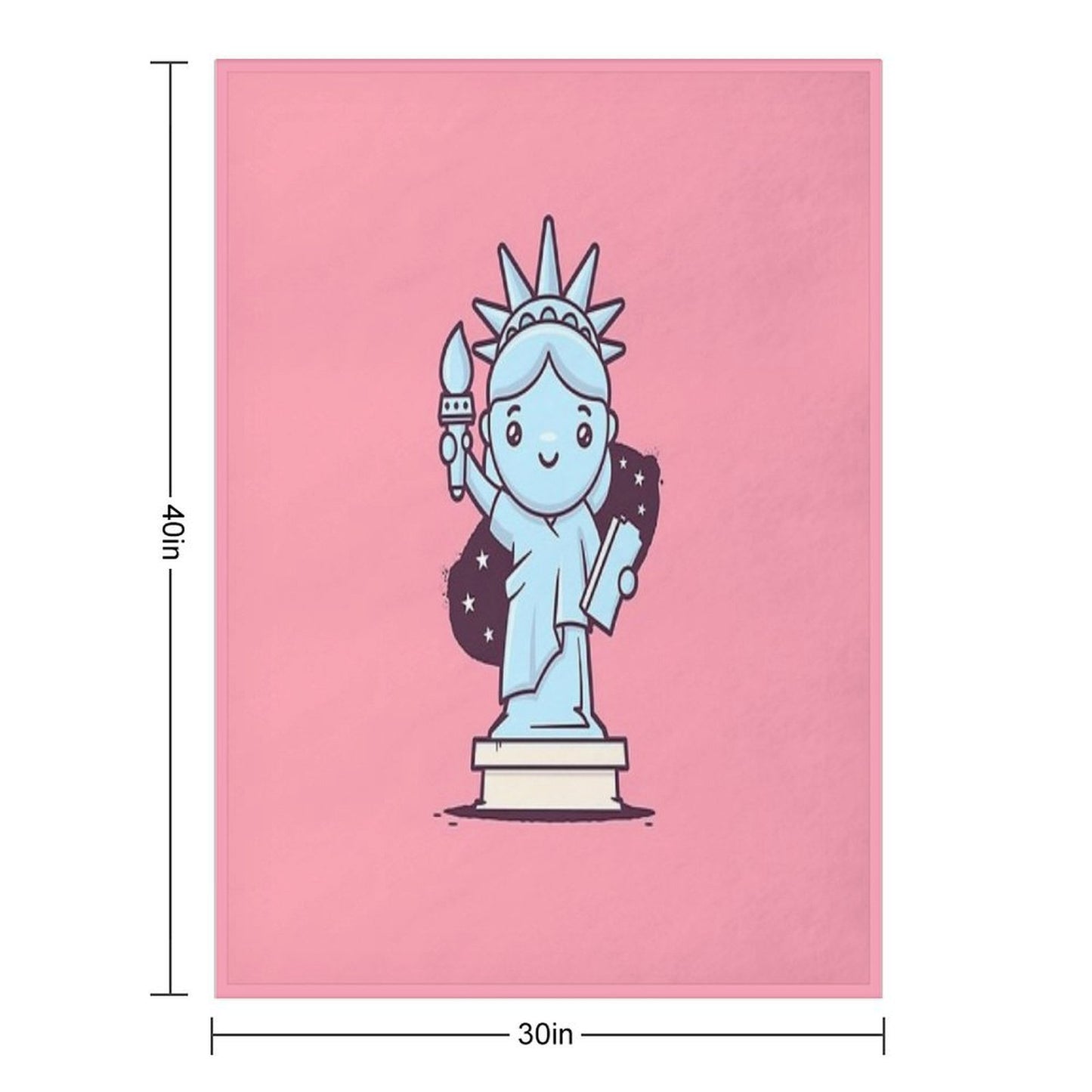 Cute Miss Liberty Throw Blanket