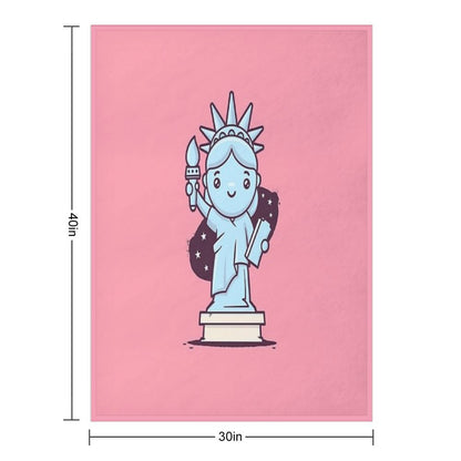 Cute Miss Liberty Throw Blanket