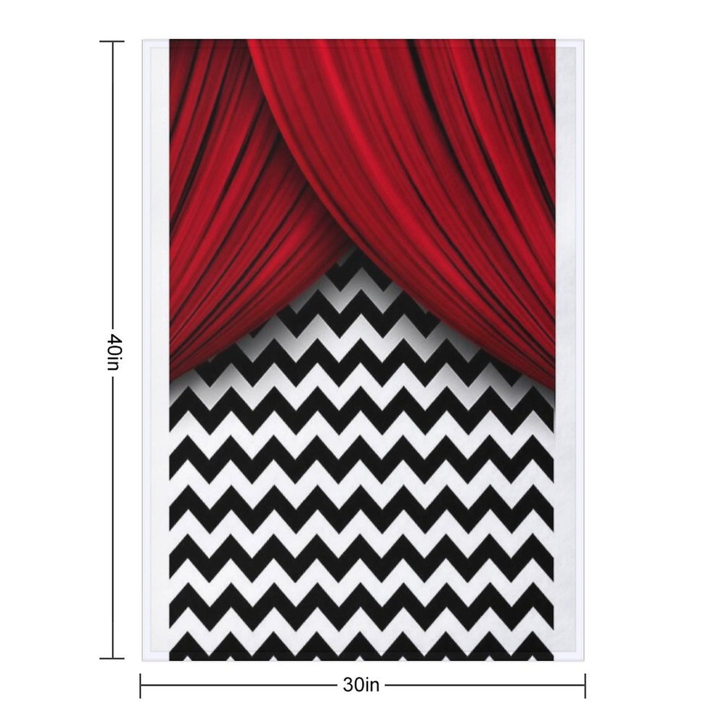 Twin Peaks Red Curtains Black And White Chevron Throw Blanket