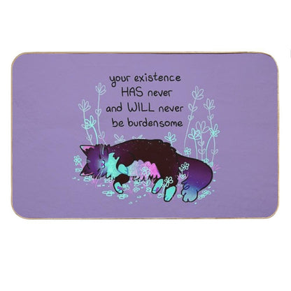 Your Existence Neon Sleepy Kitty Bath Mat