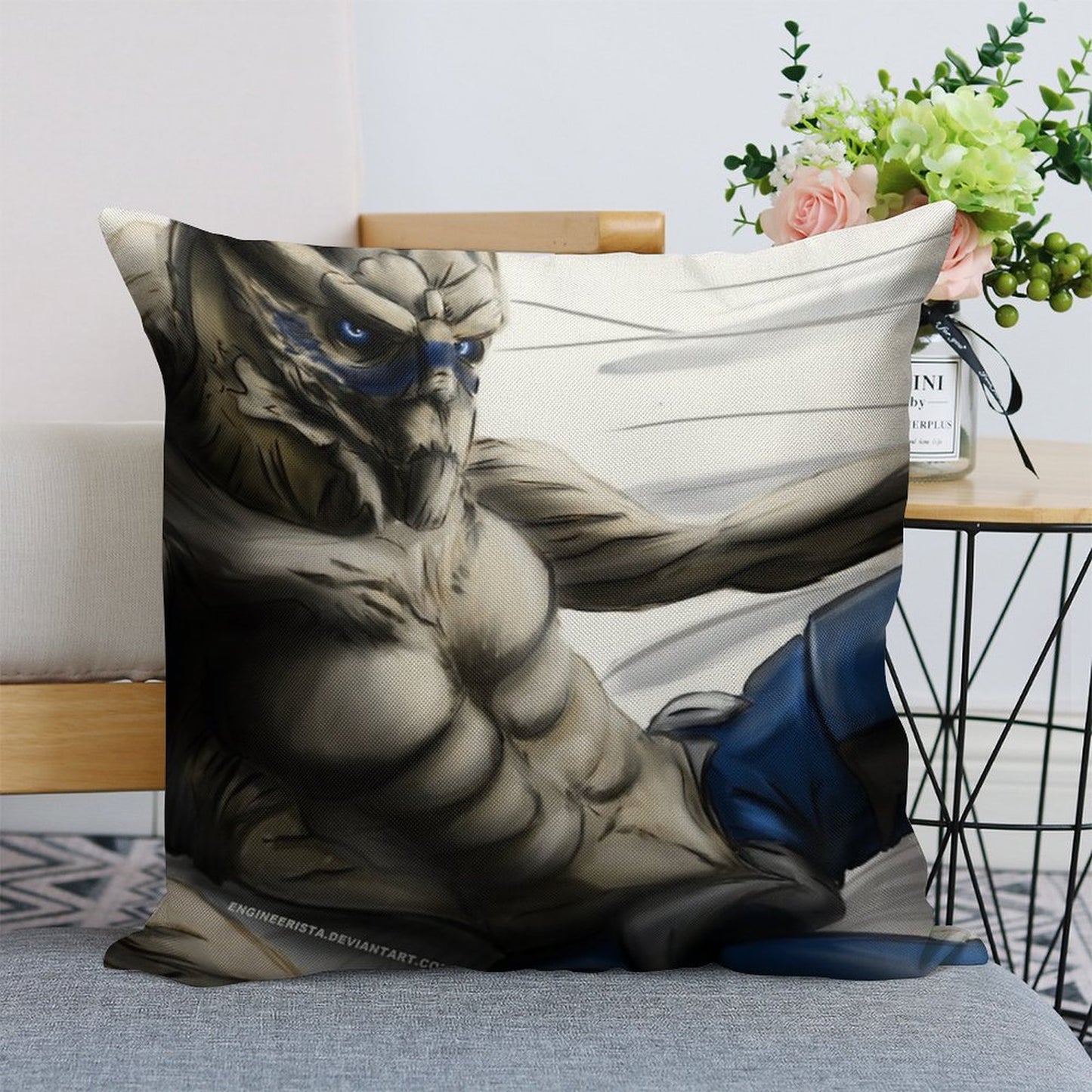 The Best Space Boyfriend -- Garrus Linen Throw Pillow Cover