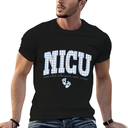 Women NICU Neonatal Intensive Care Nurse NICU Nurse Gingham T-Shirt