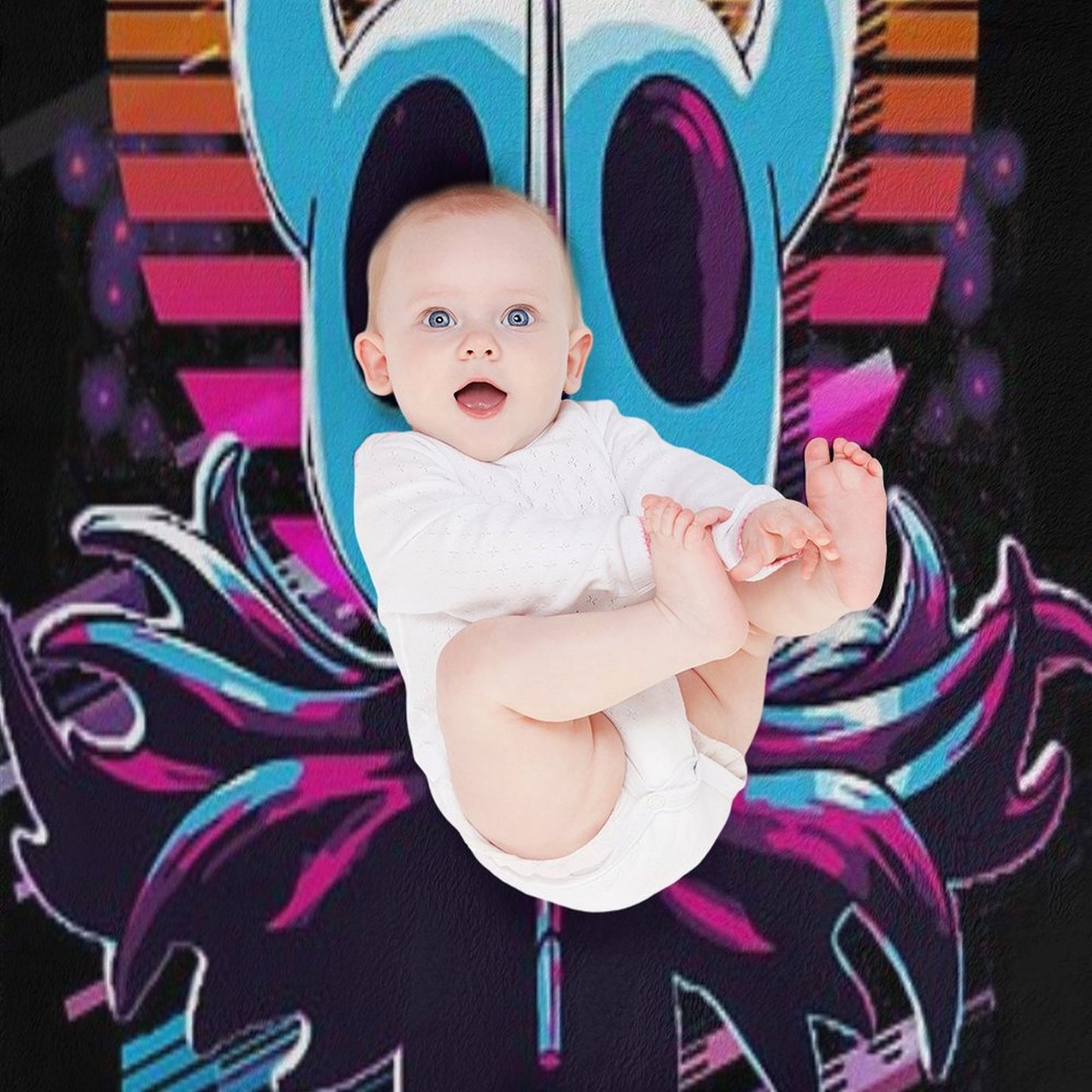 The Knight - Hollow Knight 80s Retro Throw Blanket