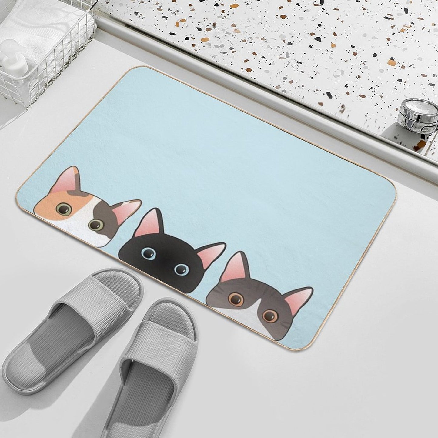 Peeking Cats Bath Mat
