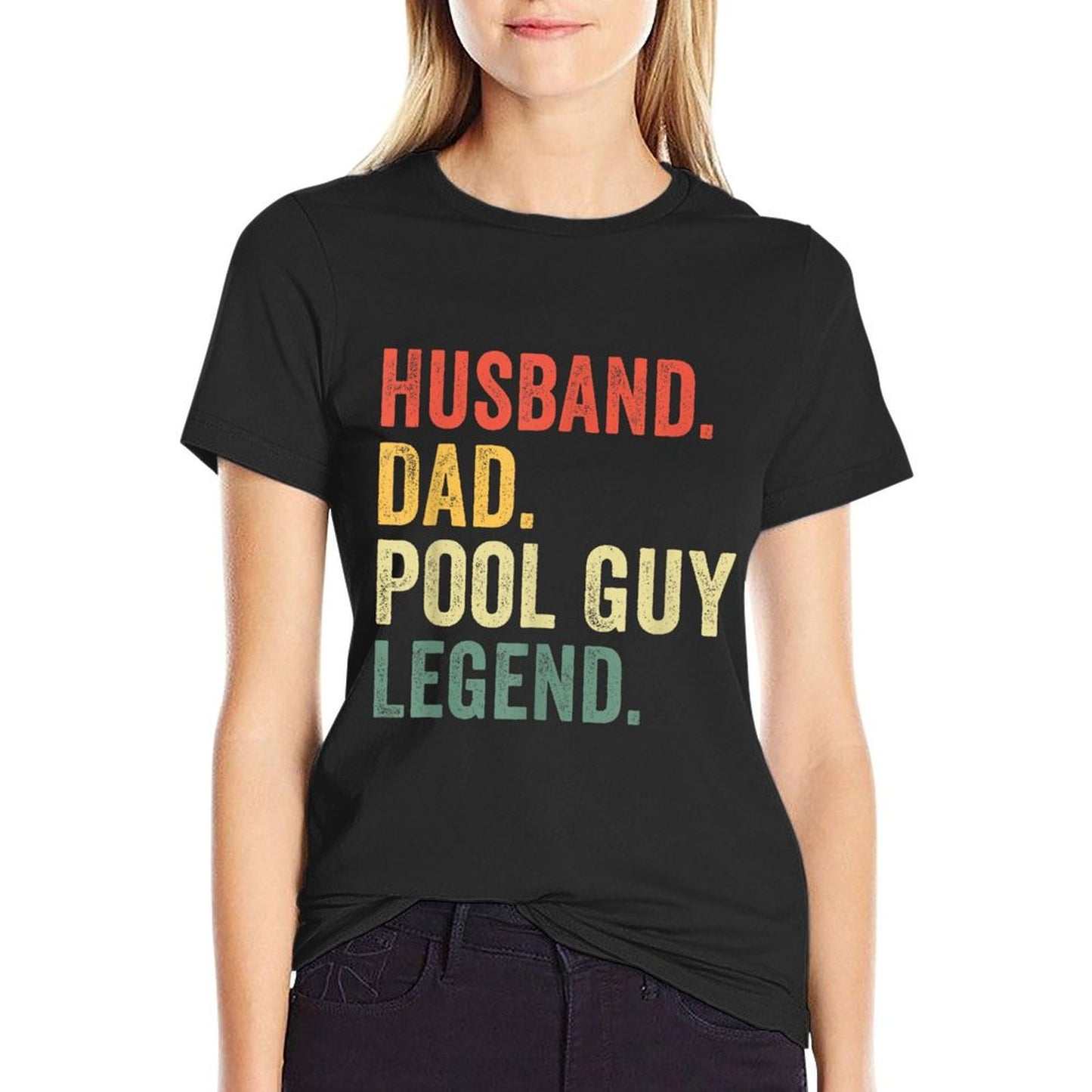 Funny Swimming Husband Dad Pool Guy Legend Vintage T-Shirt
