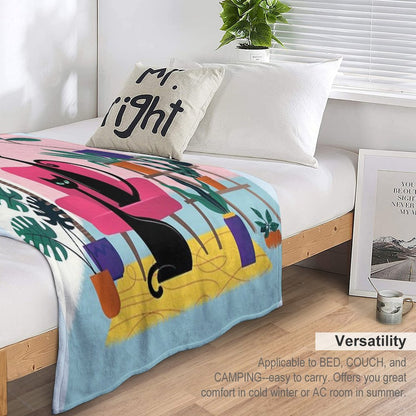 Sleek Black Cats Rule In This Urban Jungle Throw Blanket