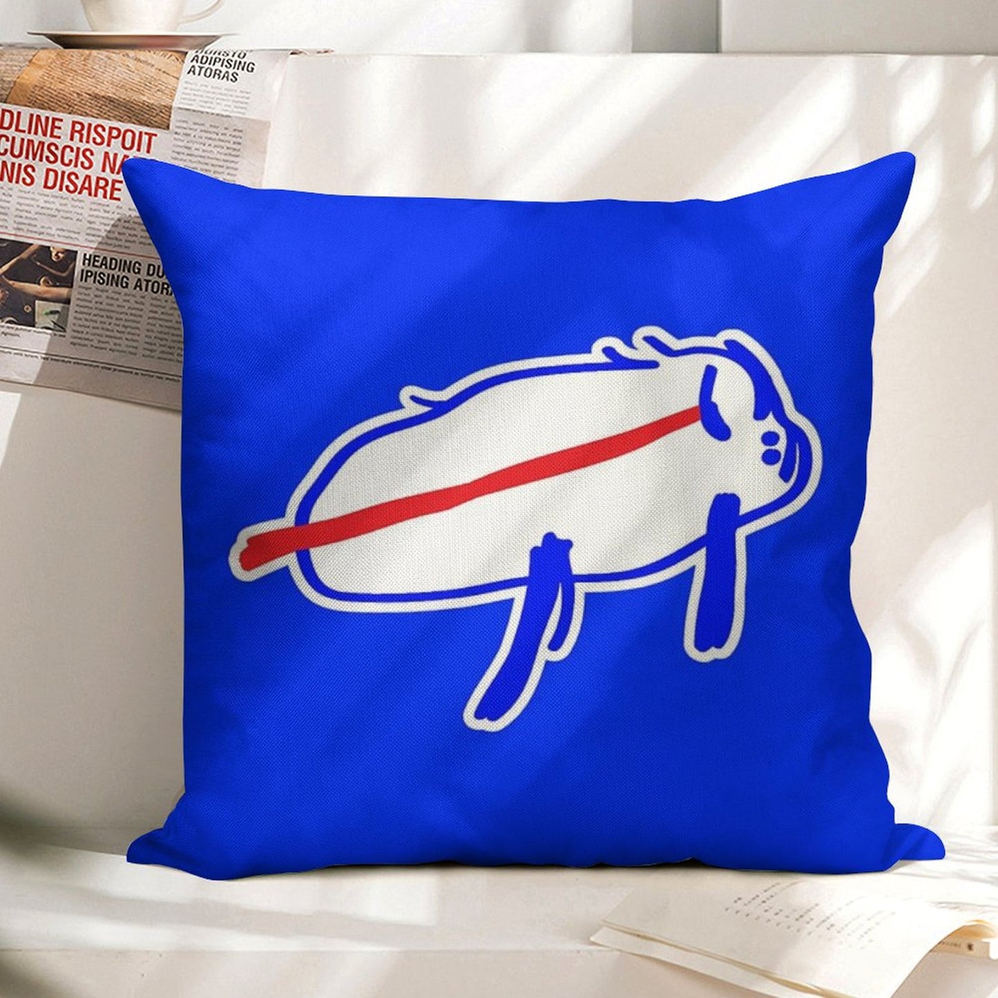 Josh Allen Drawing Linen Throw Pillow Cover