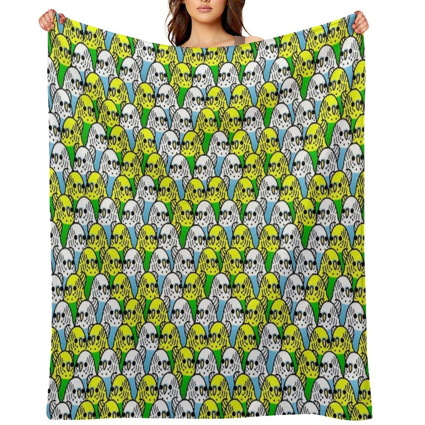Too Many Birds! - Budgie Squad 1 Throw Blanket