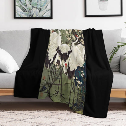 Favourite Artist - Plum Blossoms And Cranes - Ito Jakuchu Throw Blanket