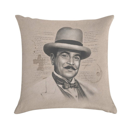 Hercule Poirot Soft Fade-Resistant Throw Pillow