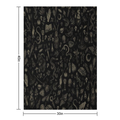 Just Witch Things (black And Beige) Throw Blanket