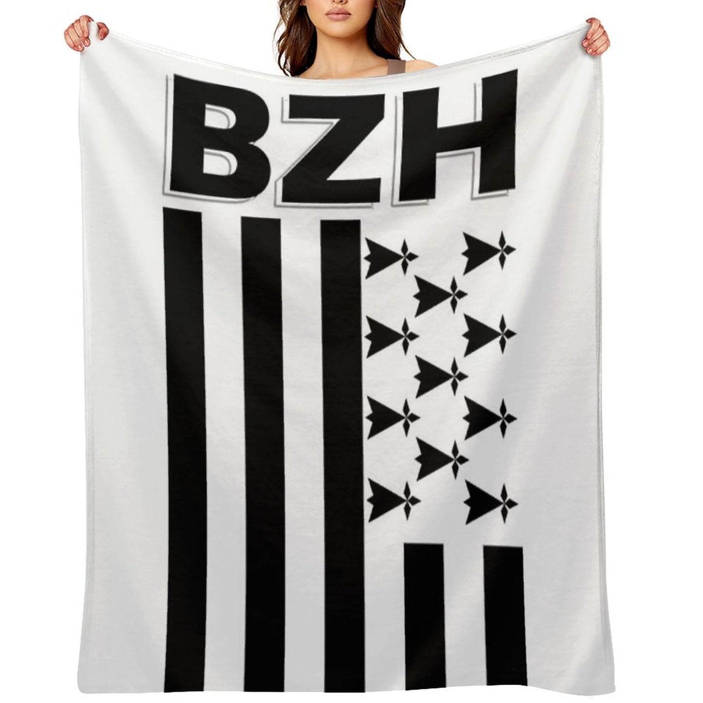 BZH - Breizh - Bretagne - Brittany France Throw Blanket