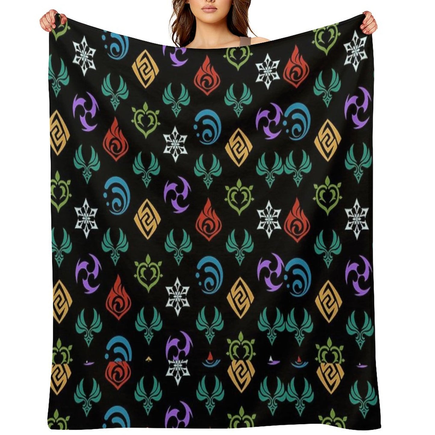 Genshin Impact All Elements Throw Blanket
