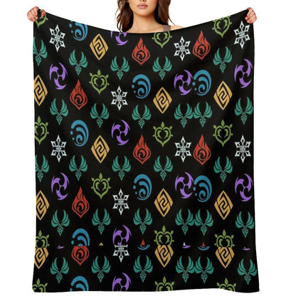 Genshin Impact All Elements Throw Blanket