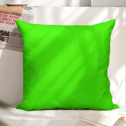 PLAIN SOLID COLOR NEON FLUROESCENT GREEN Linen Throw Pillow Cover