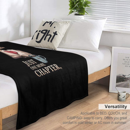 Womens Booked & Blessed, Just One More Chapter, Cozy Book Throw Blanket