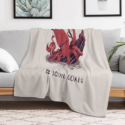 Squid Goals Throw Blanket