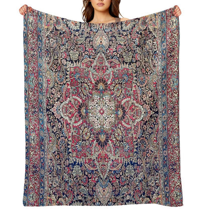 Kashan Central Persian Rug Print Throw Blanket