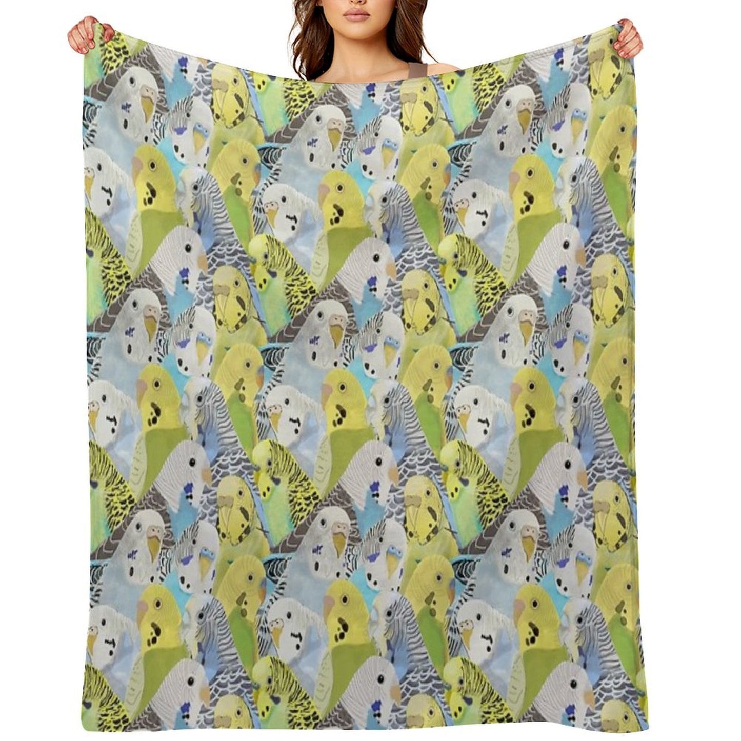 Budgie Parakeets Throw Blanket